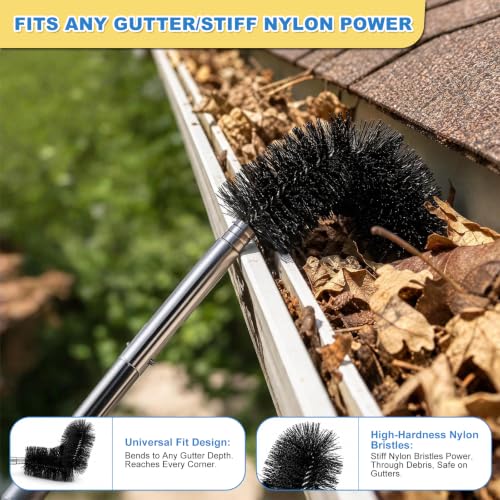 12FT Gutter Cleaning Tools from the Ground - No Ladder Needed