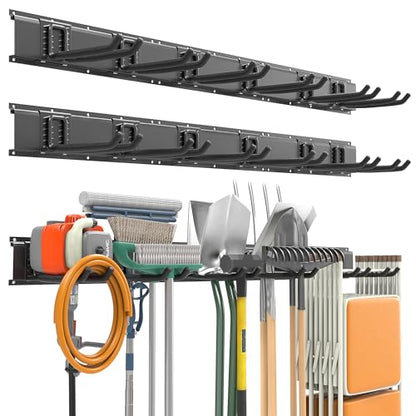 EVERHANGER Garage Tool Storage Organizer, Wall Mount Garden Tool Rack - size: 12Hooks