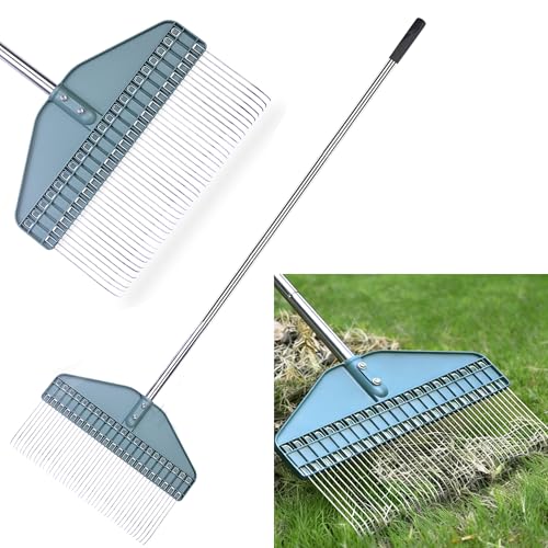 YEELOR Thatch Rake with 66 Inch Adjustable Handle