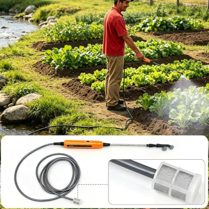 2 Gallon Battery Powered Backpack Sprayer - Rechargeable Electric Garden Sprayer, Comes with an Extra 10FT Hose, 2 Speed Modes, 6 Nozzles, Telescopic Wand, Backpack & Shoulder Sprayer for Lawn Yard - color: Orange-White)