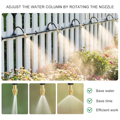 40 FT Drip Irrigation System 5/16 Inch Tubing with 13 Nozzles, Automatic Watering Misting System, Adjutable Sprinkler for Garden, Lawn, Plants, and Raised Bed - size: 40FT