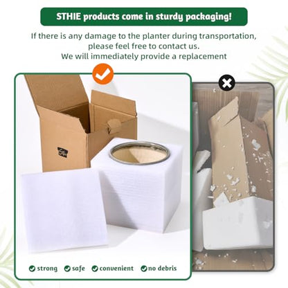 STHIE 4/5/6 Inches White Ceramic Plant Pots with Drainage Holes and Saucer - color: White Floral-big Size