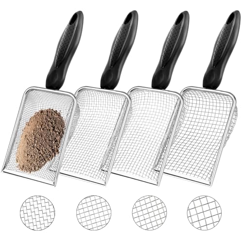 4 Pcs Gardening Soil Sifter with Handle - color: 4 Set