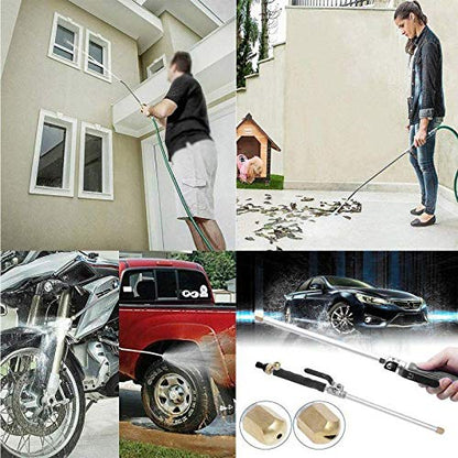 High Pressure Power Washer wand, Hydro Jet Water Hose Nozzle,Watering Sprayer Cleaning Tool, Wand Lance for Gutter Patio Car Pet Window Glass Black - color: Black