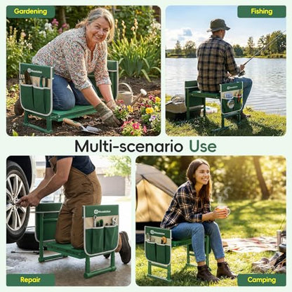 Housolution Garden Kneeler and Seat with Anti-Tipping Extendable Legs