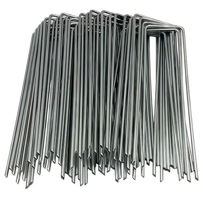 50 Pack Garden Stakes, U-Shaped Tent Stakes, Galvanized Landscape Staples, Ground Stakes, for Landscaping Securing Weed Barrier Fabric, Irrigation Tubing, Holding Fence, Tarpaulin - size: 50pcs