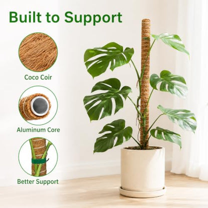2 Pack 28'' Moss Pole for Monstera, Bendable Coco Coir Plant Support Stakes - size: 2 Pack ( 28-Inch)