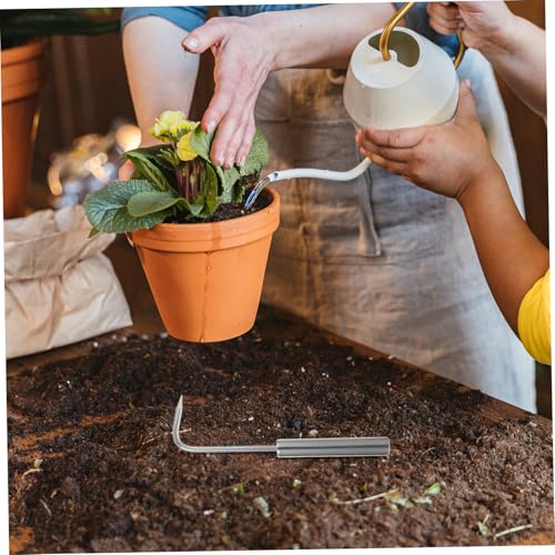 VANZACK Stainless Steel Crack Weeder Crevice Weeding Tool with Ergonomic Handle for Garden Lawn Patio Yard Soil Loosening and Root Pulling Small Manual Garden Weeder