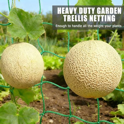 6.6x32.8FT Trellis Netting for Climbing Plants,Trellis Netting with Plant Clips, Heavy-Duty PE Trellis Net for Cucumber, Tomato, Vegetables, Fruits, Sweet Pea Plants - size: 6.6x32.8FT