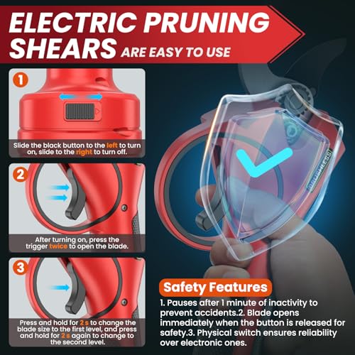 Electric Pruning Shears, 1.6" Cutting Cordless Pruner for Gardening - style: A--Electric Pruning Shears