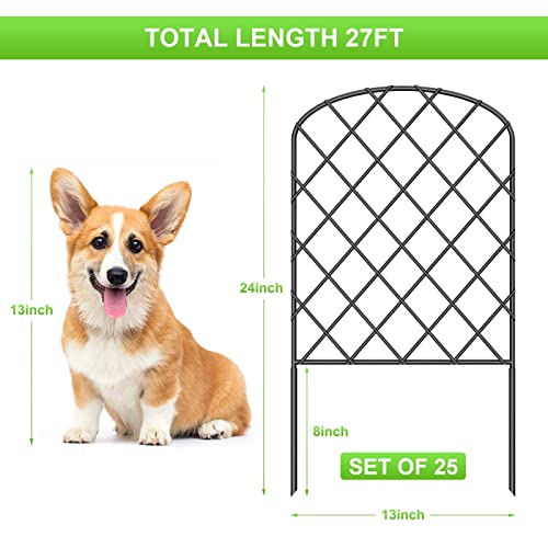 OUSHENG 25 Pack Decorative Garden Fence, Total 27ft(L) x 24in(H) - size: 27ft x 24in