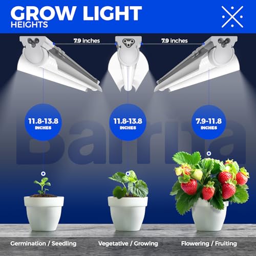 Barrina T8 Grow Lights, 2FT 5000K White Full Spectrum Plant Lights, 6 Packs - size: 2FT