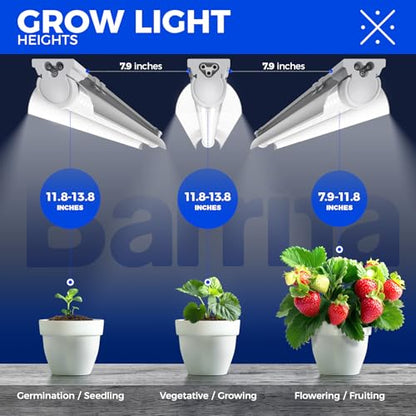 Barrina T8 Grow Lights, 2FT 5000K White Full Spectrum Plant Lights, 6 Packs - size: 2FT
