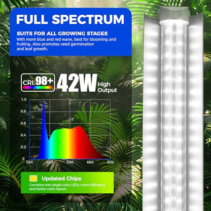 Barrina Plant Grow Lights, 4FT 5000K Full Spectrum Daylight White, 6 Packs - size: 4FT
