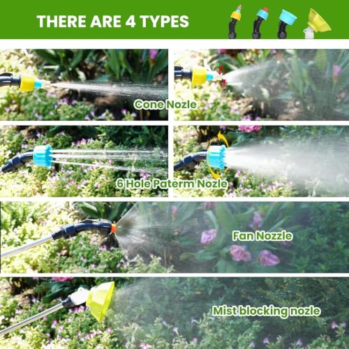 2 Gallon Battery Powered Garden Sprayer, Electric Sprayer with Retractable Wand & 4 Nozzles, USB Rechargeable 2000mAh Sprayer for Weeds, Pest Control, Fertilizing and Cleaning