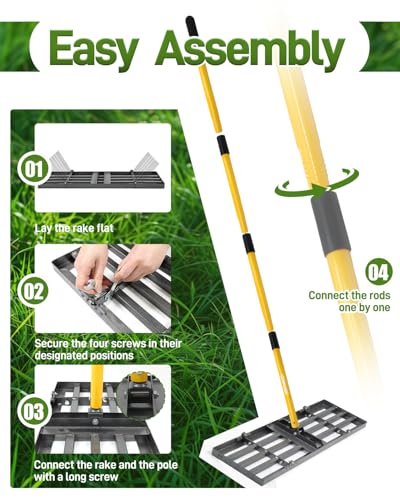 Joyhalo 36in Lawn Leveling Rake - size: 36in