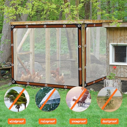 4x6FT Heavy Duty Clear Waterproof Tarp,Outdoor Garden Rainproof Covering - size: 4 x 6 FT