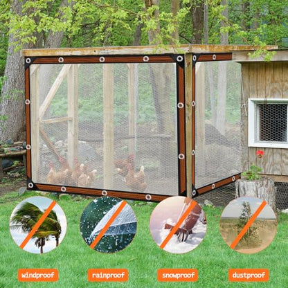 4x6FT Heavy Duty Clear Waterproof Tarp,Outdoor Garden Rainproof Covering - size: 4 x 6 FT