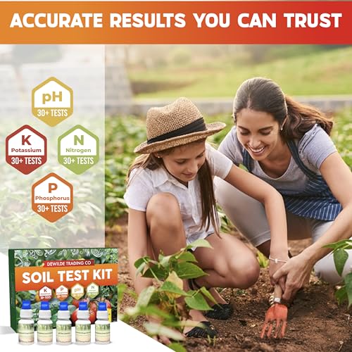 Soil Test Kit 140 Tests (2026 Updated Instructions) – pH, Nitrogen, Phosphorus, Potassium & Ammonia – Garden, Lawn & Plant Soil Tester Kit for Accurate Fertility Analysis