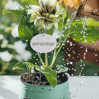 Temlum Acrylic Plant Labels for Indoor & Outdoor Plants, White 25pcs - color: White 25pcs