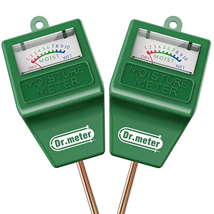 Dr.meter 2 Packs Soil Moisture Meter Tester for Plants Indoor & Outdoor Use - size: 11 Inch