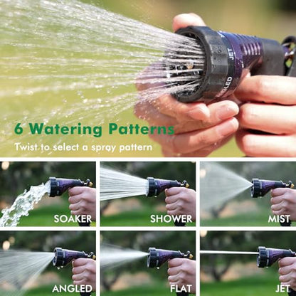 RESTMO Garden Hose Nozzle Heavy Duty, Hose Spray Nozzle for Garden Hose - color: Purple