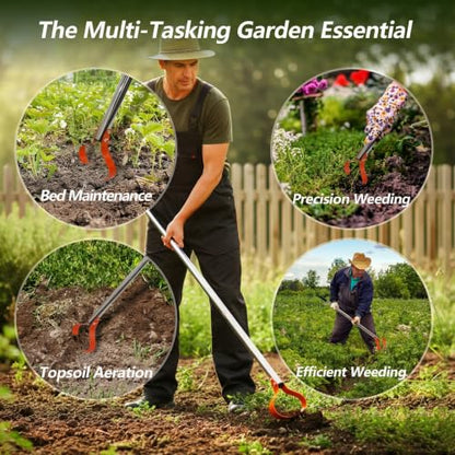 63-Inch Weed Remover Tool with 15° Sharp Spring Steel Blade