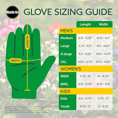 Miracle Gro Women's Nitrile Coated Grip Floral Pattern Gardening Work Gloves - size: Medium (3 Pack)