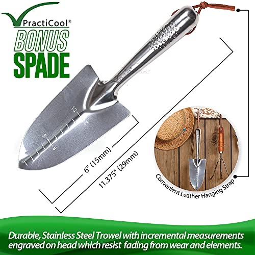 Garden Potting Mix Sieve - Stainless Steel Riddle - Soil sifting pan - with 4 Interchangeable Filter mesh Sizes - 3,6,9,12 mm and Bonus Spade