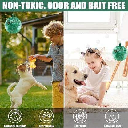 6pcs Sticky Insect Trap Ball Osseph Fruit Fly Trap Balls for Indoor Outdoor - color: Green