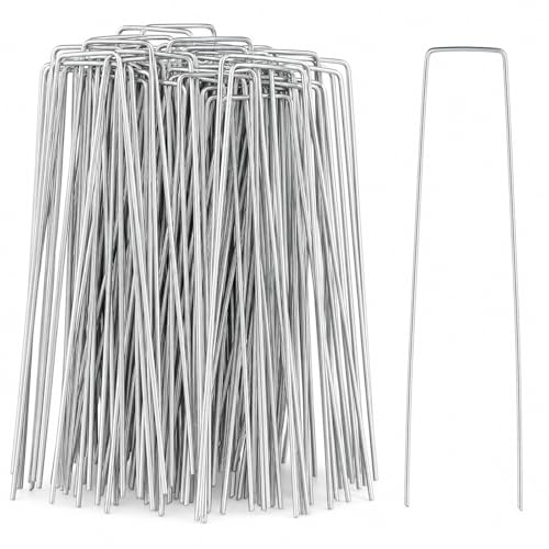 200 Pack 8 Inch Landscape Staples, Weed Barrier Stakes, 11 Gauge Galvanized