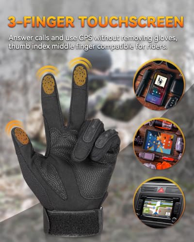Motorcycle Tactical Gloves Men Women with Knuckle Protection Touchscreen - size: Small