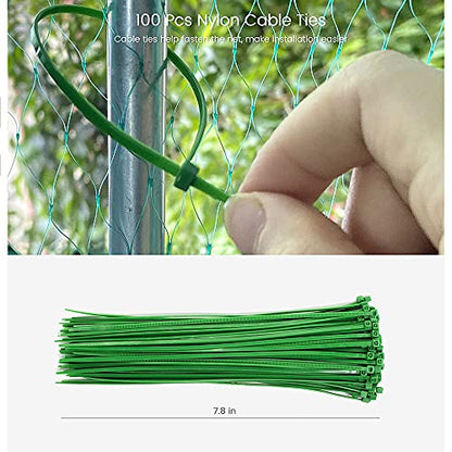 20 x 33ft Garden Netting, Bird Netting Strawberries Cover for Plants, Fruit, Vegetables,Seedlings with 100 PCS of Zip Ties - size: 20x33ft