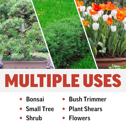 Piranha Pruner Trimming Scissors Garden Shears, Plant Trimmers, Gardening Hand Tools, Straight Stainless Steel Blade