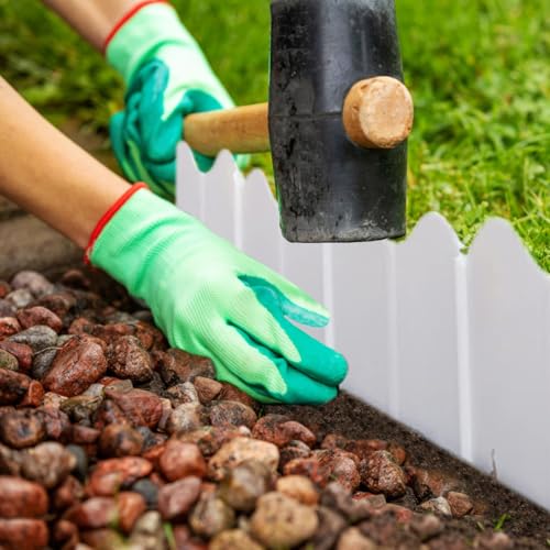 Orgrimmar Garden Edging Kit 40PCS Pound-in Interlocking White(20”x5.3”) - color: White 40PCS