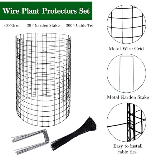 10 Packs Wire Plant Protector from Animals, Metal Mesh Plant Cage Covers - color: 10 Pack 20x12 Inch