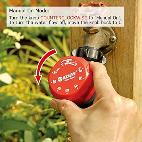 Eden 25118 1-Zone Mechanical Watering Timer, Red, Grey - style: 1-Zone