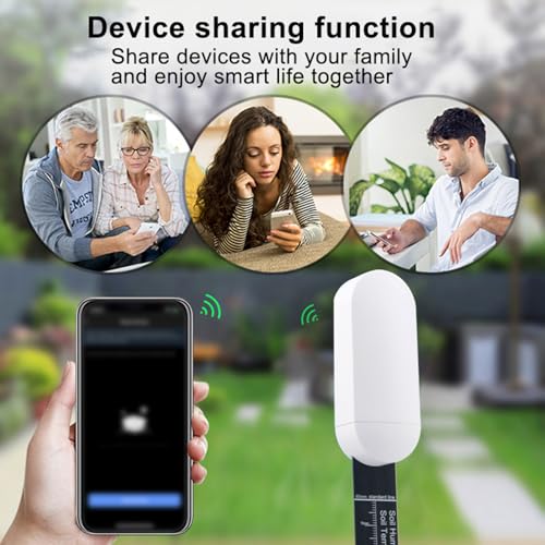 Smart Soil Moisture Meter: Zigbee Soil Moisture Sensor with App Control, Historical Record, Soil Tester with Moisture/Temperature Sensor, Tuya Zigbee Hub Required, Soil Meter for Garden, Plants