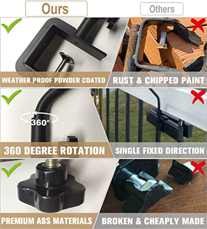 38 Inch Extended Reach Deck Hook Hanger for Railing, 2 Packs - size: 38 Inch 2 Pack