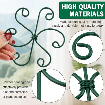 4PCS Iron Monstera Support, Plant Stem Support Uniquely Designed Plant Support Stakes for Indoor Plants, Stable Plant Stakes and Supports, Turtle Shell Bamboo Clamp Set for Thriving Growth