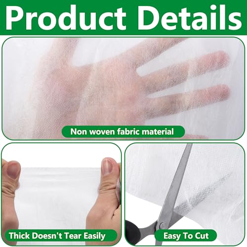DECOHS 40 x 10 Ft Plant Sun Protection Cloth, Garden Plant Shade Cloth, Non-Woven White Light Refraction Sunshade Fabric for Protecting Plants Vegetable Rows from Direct Sunlight - color: 10 x 40 Ft-1pcs