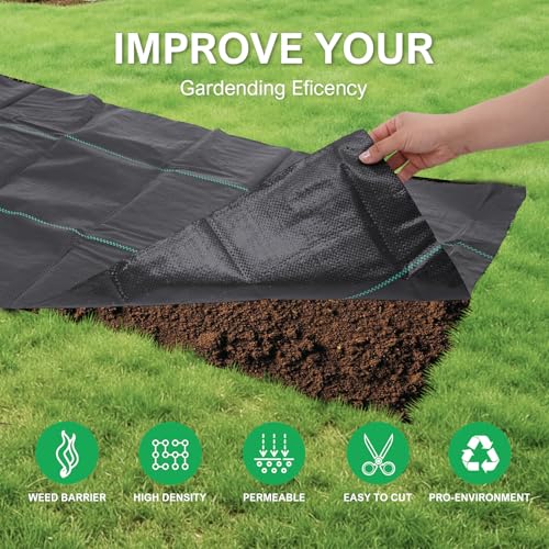 6ftx300ft Weed Barrier Landscape Fabric, 3.2oz Heavy Duty - size: 6ft x 300ft