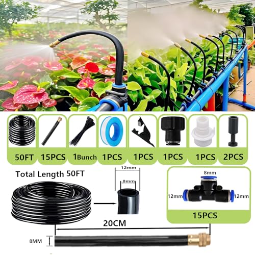 360° Adjustable Drip Irrigation System for Garden,Automatic Watering System - size: 50 FT Ⅱ