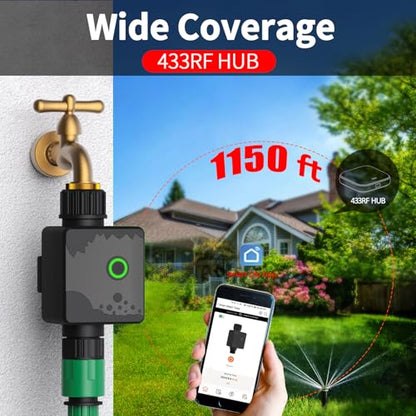 WiFi Water Timer for Garden Hose, Sprinkler Timer with 1 Outlet for Lawns and Yard, Rain Delay/Remote/Manual/Automatic Drip Irrigation System Programmable Faucet - size: 1-1 Zone Smart