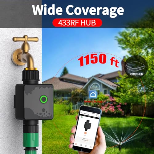 WiFi Water Timer for Garden Hose, Sprinkler Timer with 1 Outlet for Lawns and Yard, Rain Delay/Remote/Manual/Automatic Drip Irrigation System Programmable Faucet - size: 1-1 Zone Smart