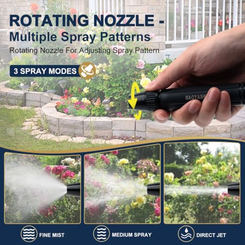 High-Strength ABS Garden Hose Nozzle Spray Gun 3 Patterns Jet/Shower/Fan