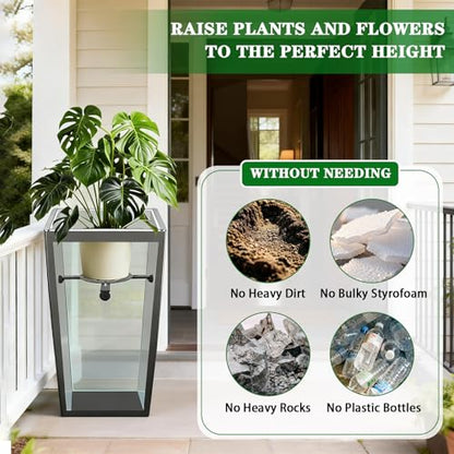 Adjustable Heavy Duty Metal Plant Risers , Fit Round Square Tapered Pots - size: Adjustable Size Range:14-18"- 1Pack