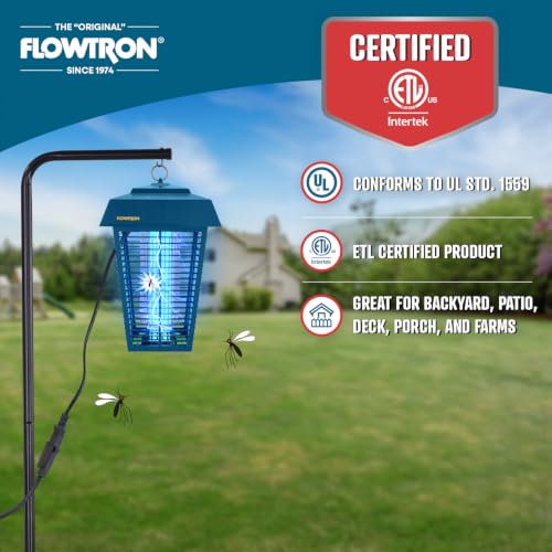 Flowtron Bug Zapper, 1.5 Acre Outdoor, Two 40W UV Bulb, 5600V Zap, Blue - color: Blue