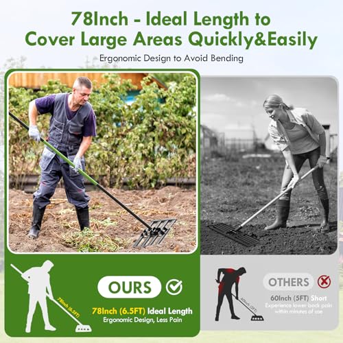 Seeutek Lawn Leveling Rake, 35" x 10" Heavy Duty Ground Leveler - size: 35"*10"