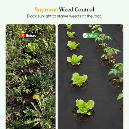 Grenebo 6FT x 50FT Non-Woven Weed Barrier Landscape Fabric - size: 6FT x 50FT